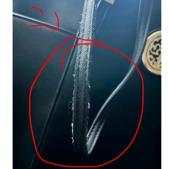 Tree of Life Womens Black Lined Tote Bag 2 Handles Vegan Leather Lots Of Pockets - Picture 7 of 7